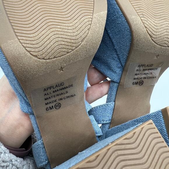 Pop Womens Giving Heeled Sandals Chambray Blue Size 6M - Picture 7 of 10